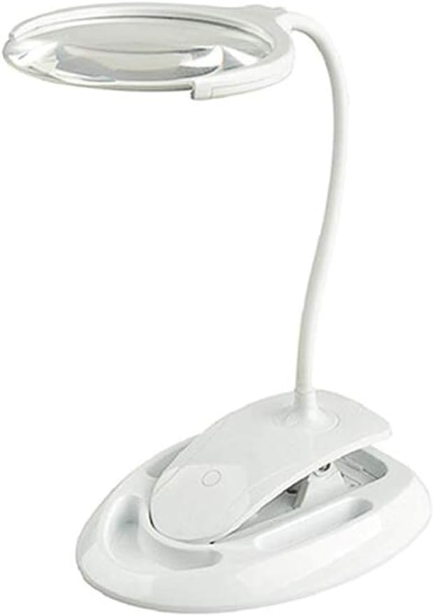 Magnifying Glass Clamp Lamp:Dimmable LED Lens, 3X 8X Adjustable Swivel Arm Utility Light,Desk, Table, Task, Craft, Jewelry,Sewing,Workbench
