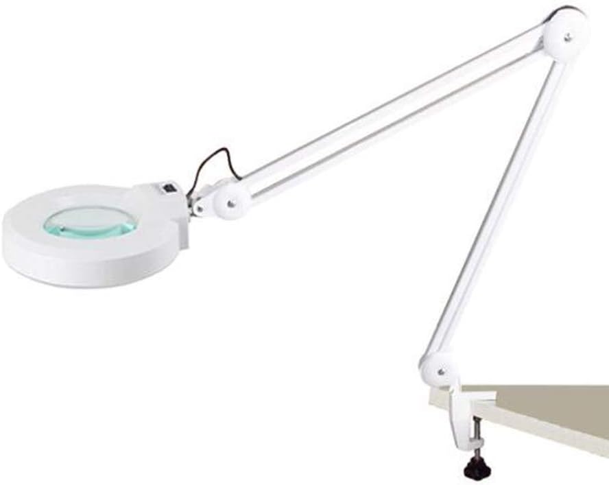 30 Led Magnifying Glass Clamp Lamp,5X Magnifier Lens,Metal Hose Adjustable Swivel Arm Utility Clamp Light for Desk, Table,Craft, Jewelry,Sewing