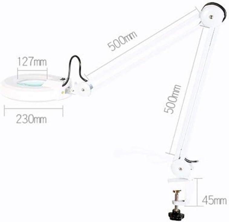 30 Led Magnifying Glass Clamp Lamp,5X Magnifier Lens,Metal Hose Adjustable Swivel Arm Utility Clamp Light for Desk, Table,Craft, Jewelry,Sewing