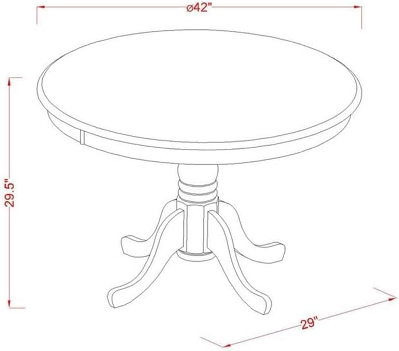 East West Furniture HLKE3-BCH-LC 3 Piece Kitchen Table & Chairs Set Contains a Round Dining Room Table with Pedestal and 2 Faux Leather Upholstered Chairs, 42x42 Inch, Black & Cherry