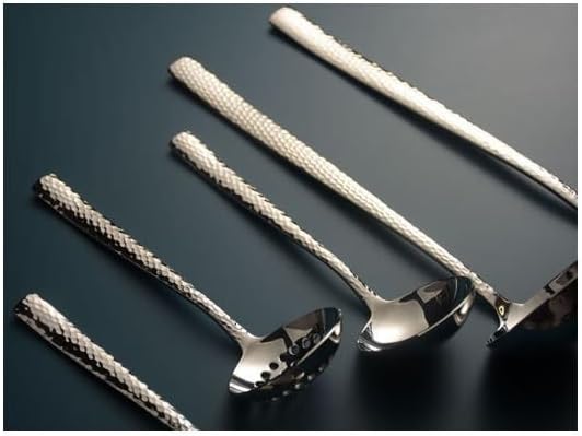 Cutlery Set Tableware Silverware Stainless Steel Handle,Silverware Flatware Cutlery Set, 1/4/6/8/10/12 Pcs 304 Stainless Steel Thickened Hammer Pattern Soup Shell Hot Pot-Rose Gold-8 Pieces