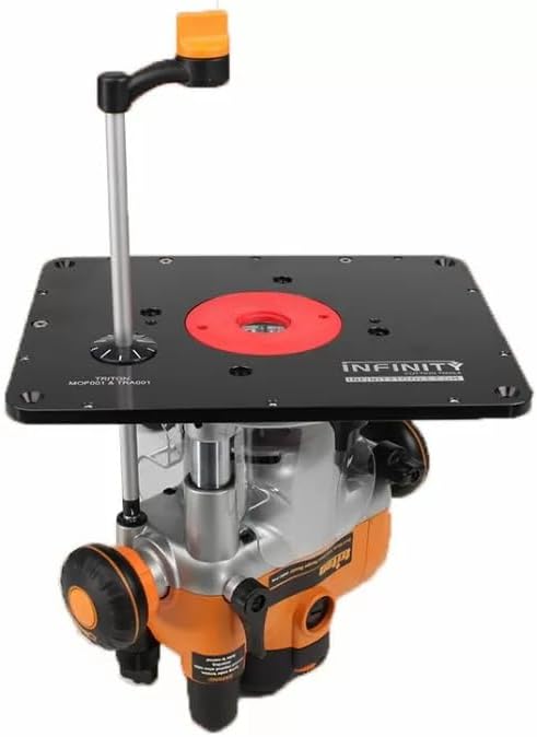 Infinity Tools Router Insert Plate with Triton 3-1/4 HP Dual Mode Router – Precision Plate and 15 Amp Variable Speed Router for Professional Woodworking