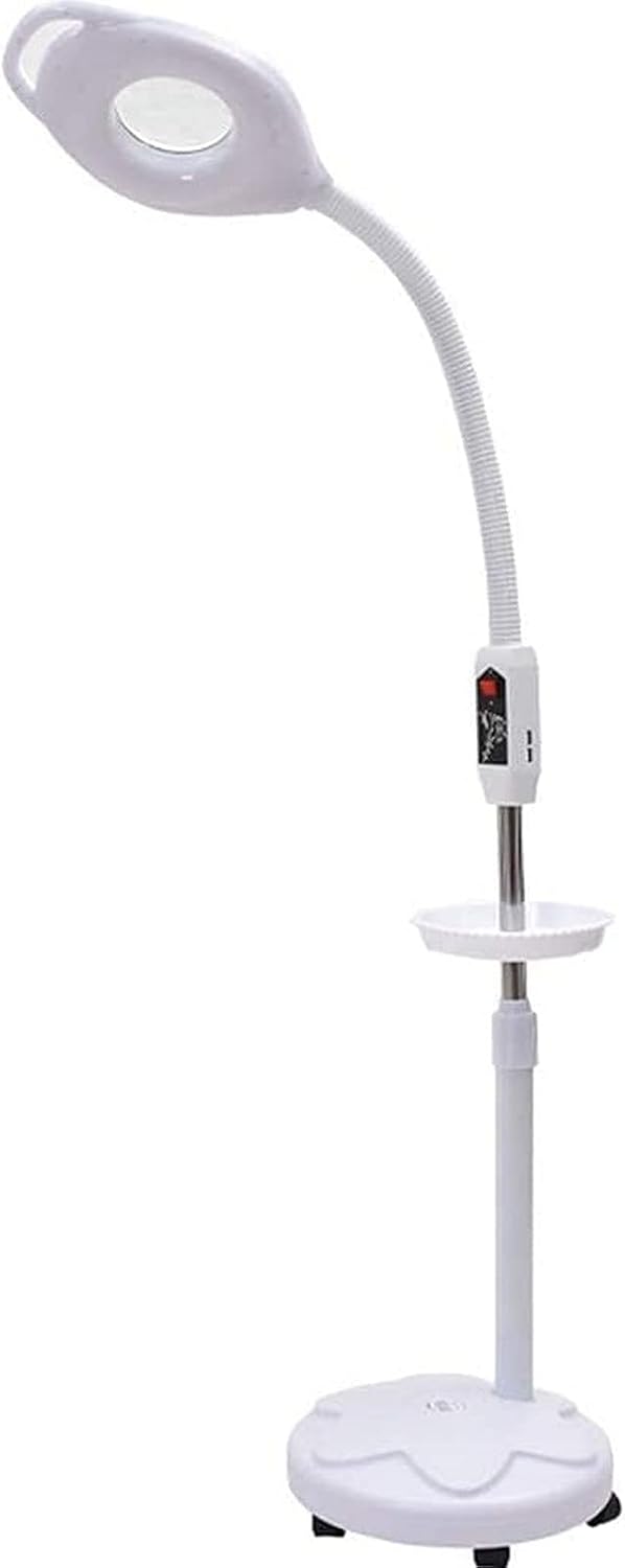 Magnifying Glass,Magnifier Floor Standing Magnifying Lamp 16X Magnifier LED Multifunction Adjustable Skin Care Beauty Tattoo Beauty with Rolling Wheels Ideal for Beauty Salons