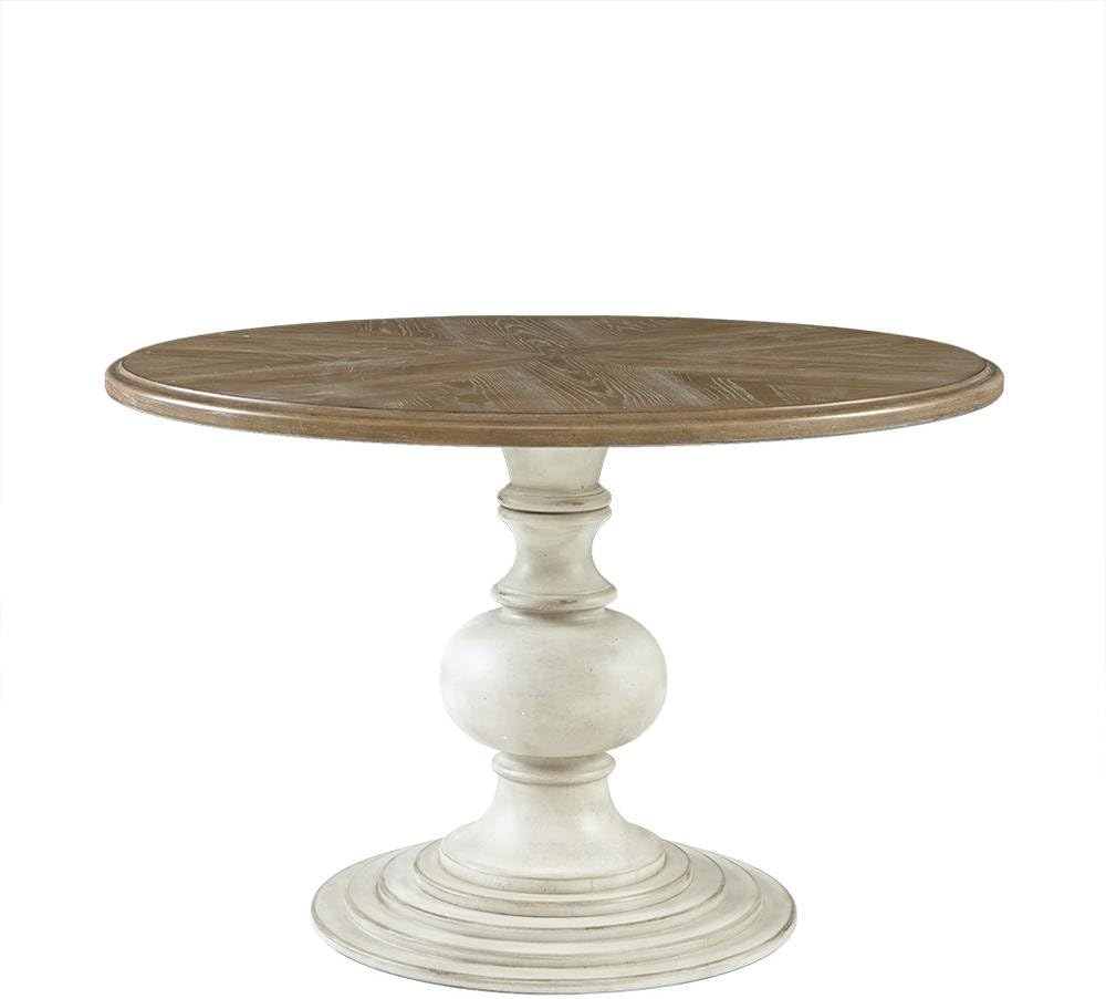 Starlight Canyon Home Brown Round Pedestal Dining Table with Wood Veneer and MDF Top, Ideal for Dining Room, Rustic or Modern Indoor Dining Spaces