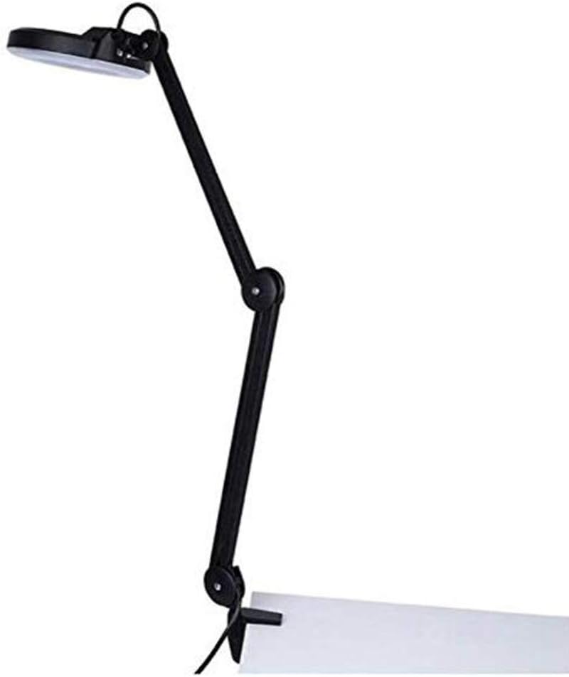 Led 5X Magnifying Glass Clamp Lamp,Daylight Bright Lighted Lens,Adjustable Swivel & Swing Arm Magnifier Table Lamp Light for Beauty Cosmetic Tattoo Manicure A