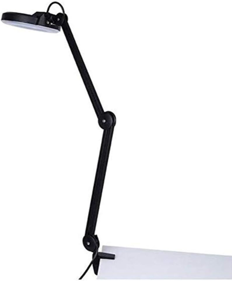Magnifier Led Magnifier Lamp Adjustable Swivel Arm 5X Magnifying Table Lamp Light for Beauty Skincare Manicure Nail Tattoo Salon with Glass Lens and Bench Clamp