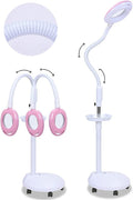 Magnifying Glass,Magnifier Magnifying Magnifier Lamp 360° Rotatable Floor Standing Magnifying Lamp with 20X Light Salon Spa Beauty Tattoo,Pink