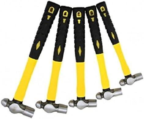 5 PC BALL PEIN HAMMER SET HEAVY DUTY FIBERGLASS HANDLE 8 12 16 24 32 Oz,NEW