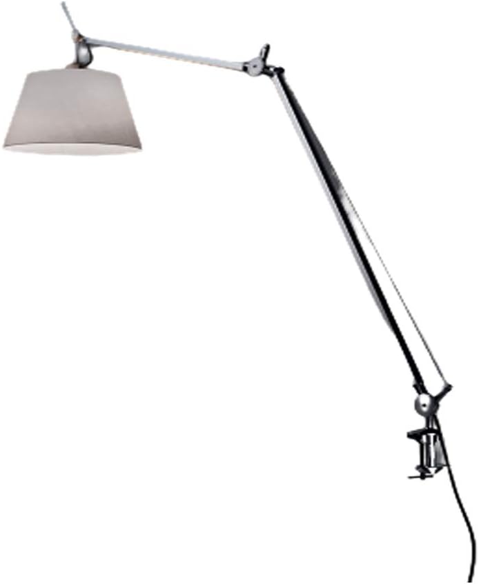 Artemide Tolomeo 75W E26 Silver Fiber Shade Aluminum Table Lamp with Clamp