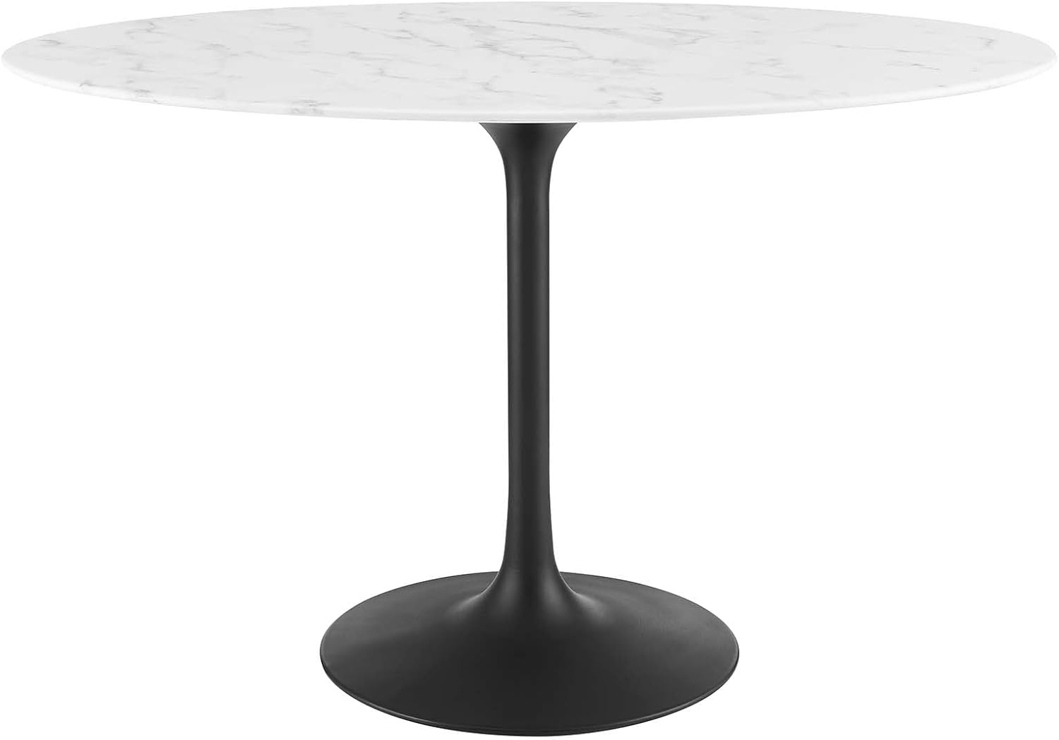 Modway Lippa 48' Oval Artificial Marble Dining Table, Black White