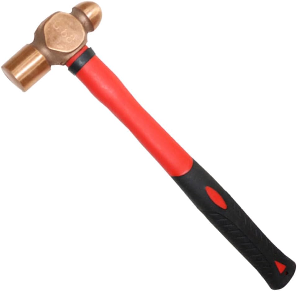 Nixalith Copper Ball Pein Hammer - 32oz,Copper Ball Peen Hammer Head 910g,Length 370mm(14.5 inch),Metalworking Tool,Ergonomical Anti-slip Handle