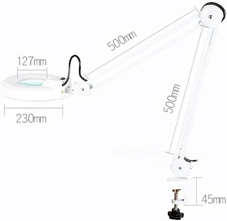 Magnifiers, 30 Led Magnifying Glass Clamp Lamp,5X Magnifier Lens,Metal Hose Adjustable Swivel Arm Clamp Light for Desk, Table,Craft, Jewelry,Sewing