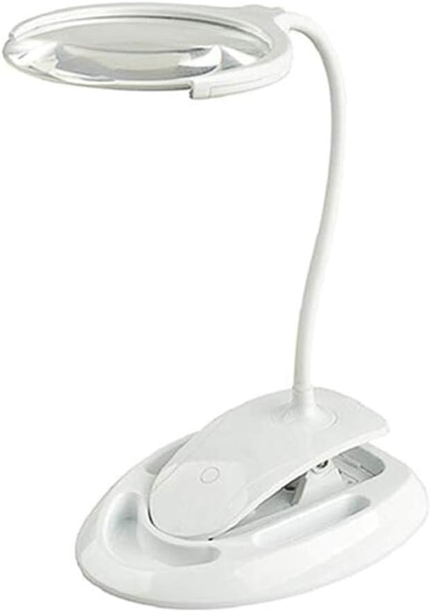 LED Magnifying Glass Clamp Lamp – 3X/8X Dimmable Lens with Adjustable Swivel Arm for Jewelry, Sewing, Crafting, and Task Lighting