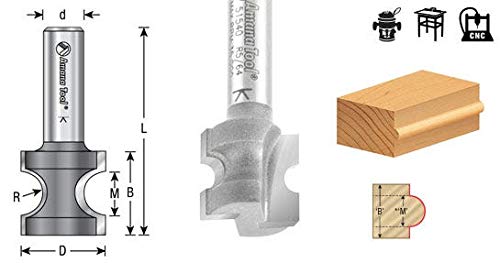Amana Tool - 51566 Carbide Tipped Bullnose 3/4 Radius x 2-3/8 Dia x 2' x 1/2 Shank