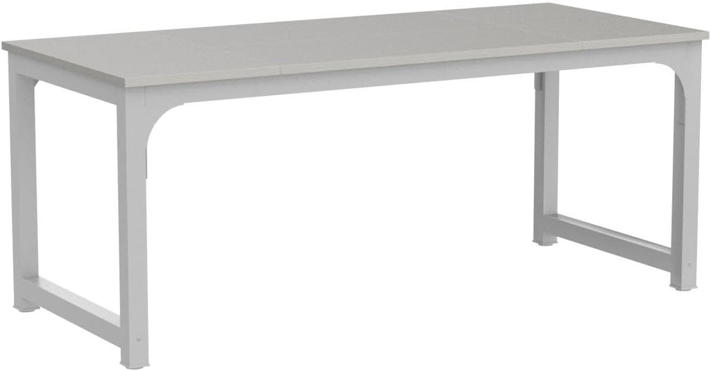 Tribesigns 6FT Conference Table, 70.86' W x 31.49' D Meeting Room Table Boardroom Desk for Office Conference Room, Splicing Board with Metal Frame, White