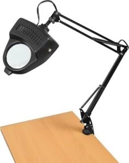 for Clamp On Table Swing Arm Lighted Magnifier Magnifying Hobby Desk Work Lamp Light