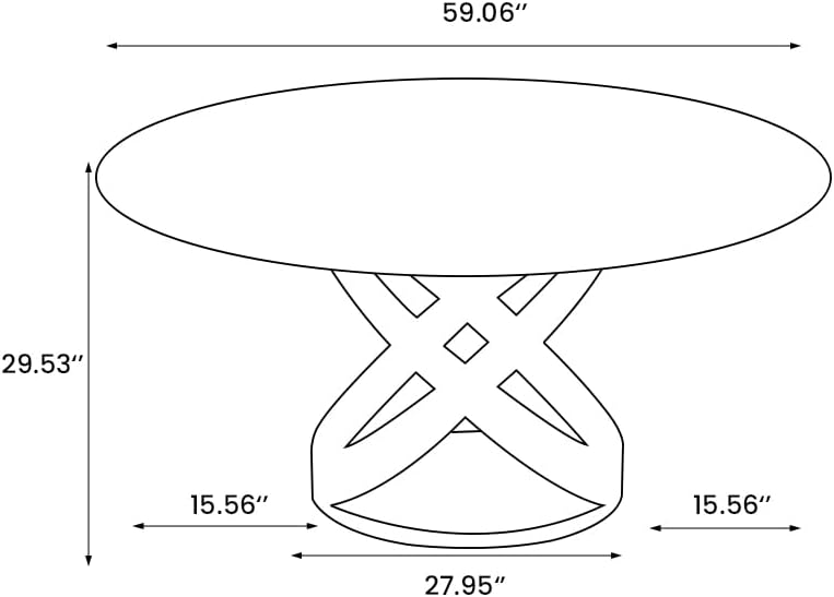 POVISON 60' Round Dining Table for 6, Modern Dining Room Table with Lazy Susan, Matte Black Sintered Stone Dining Tabletop with X-Shape Carbon Steel Base (Table Only)