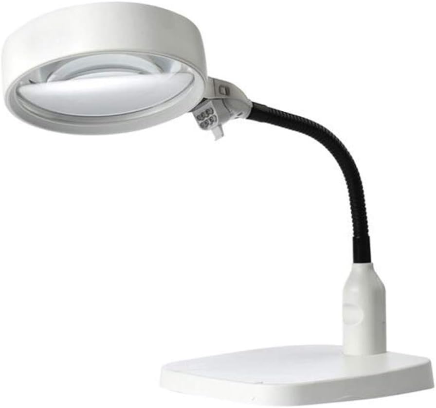 Magnifying Glass Magnifying Magnifier Glass with Light LED on Stand Clamp Arm Hands Free Illuminated Glass Table Desk Lamp Stand Clip on for Reading Hobbies/A Gift of Love Efficency