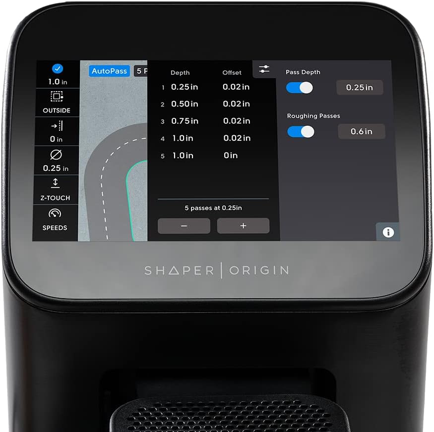 Shaper Origin Handheld CNC Router - CNC Level Precision Cutting - Portable - Inlays, Custom Joinery, Engraving, Lettering, Fine Woodworking, Depth Control + Router Bits, Tape and Systainer