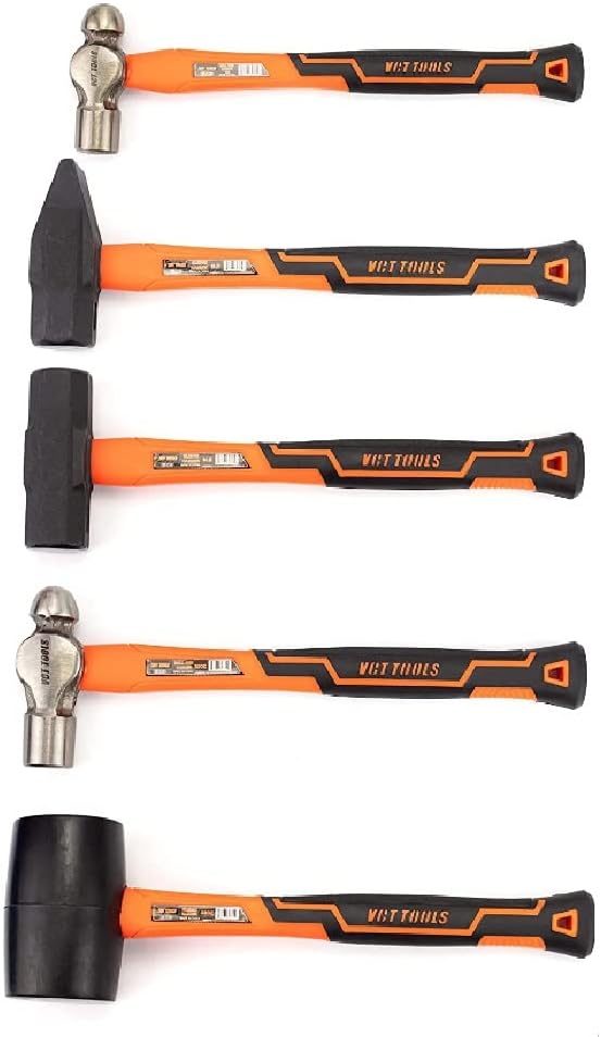 5 Piece Hammer Set Professional Blacksmith Propane Forge Tool Shop Garage Kit,