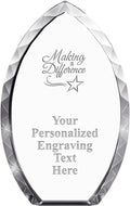 Crown Awards Customizable Crystal Trophy, 9' Engraved Tear Drop Crystal Award