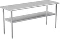 Stainless Steel Table for Prep & Work, 24x70 Inches, Metal Commercial Heavy Duty Table with Adjustable Under Shelf for Restaurant, Home and Hotel