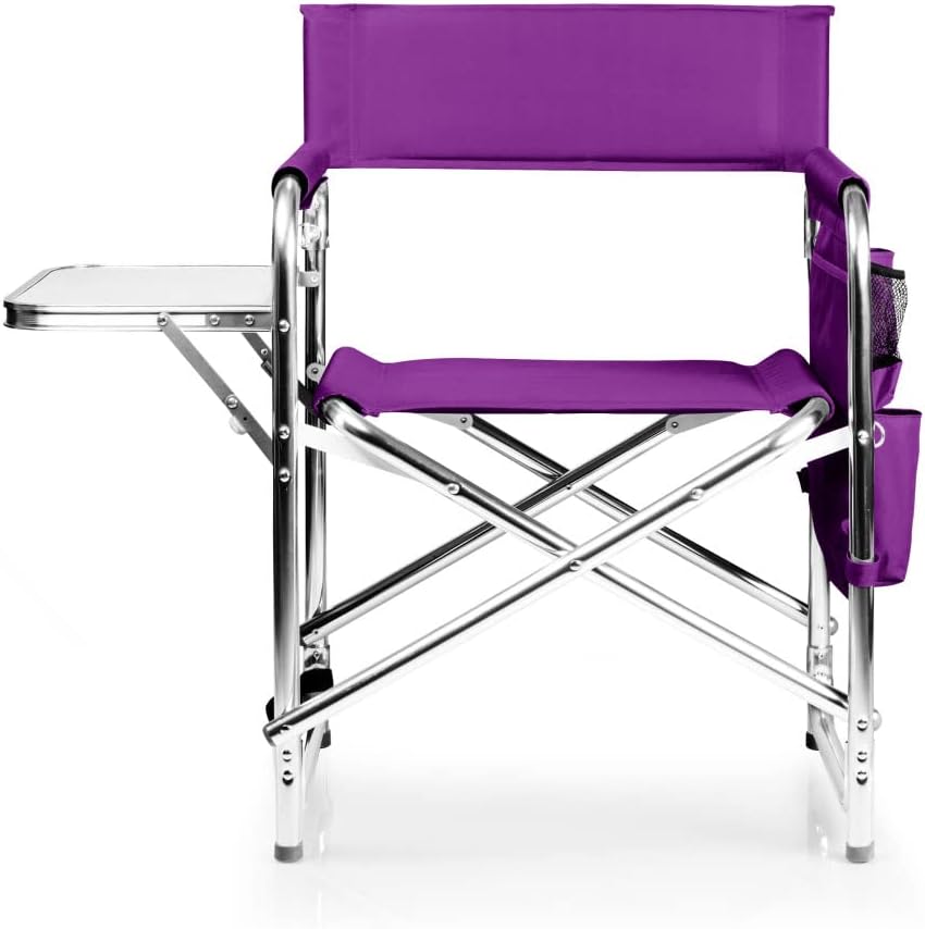 Picnic TIME NCAA Clemson Tigers Sports Chair with Side Table - Beach Chair - Camp Chair for Adults