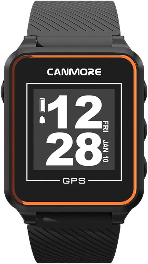 CANMORE TW353 Golf GPS Watch for Men and Women, High Contrast LCD Display, Free Update Over 40,000 Preloaded Courses Worldwide, Lightweight Essential Golf Accessory for Golfers, Black/Orange