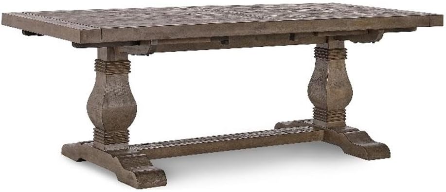 Kosas Home Quincy Reclaimed Pine Wood Extension Dining Table in Weathered Brown