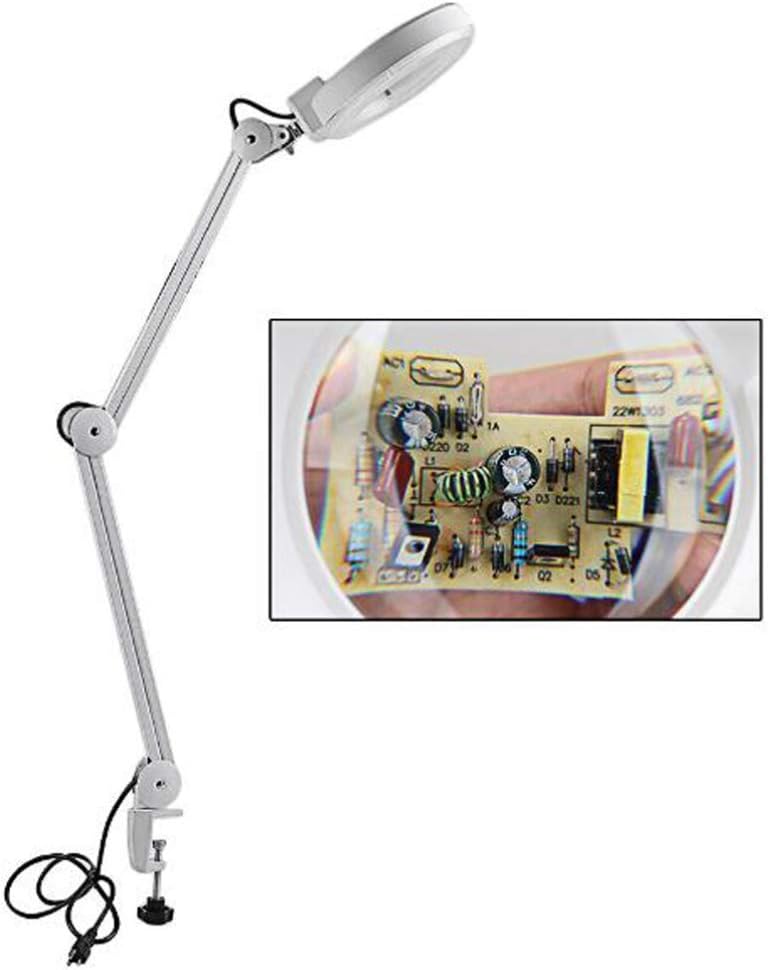 30LED Magnifying Glass Clamp Lamp,5X Magnifier Lens,Metal Hose Adjustable Swivel Arm Utility Clamp Light for Desk, Table,Craft, Jewelry,Sewing a/A Interesting Life Fashionable