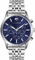 PIERRE RICHARDSON Men's Luxury Watch PR2320 – Silver Stainless Steel Quartz, 44mm, 5ATM Water Resistant, Scratch-Resistant Sapphire Crystal Glass