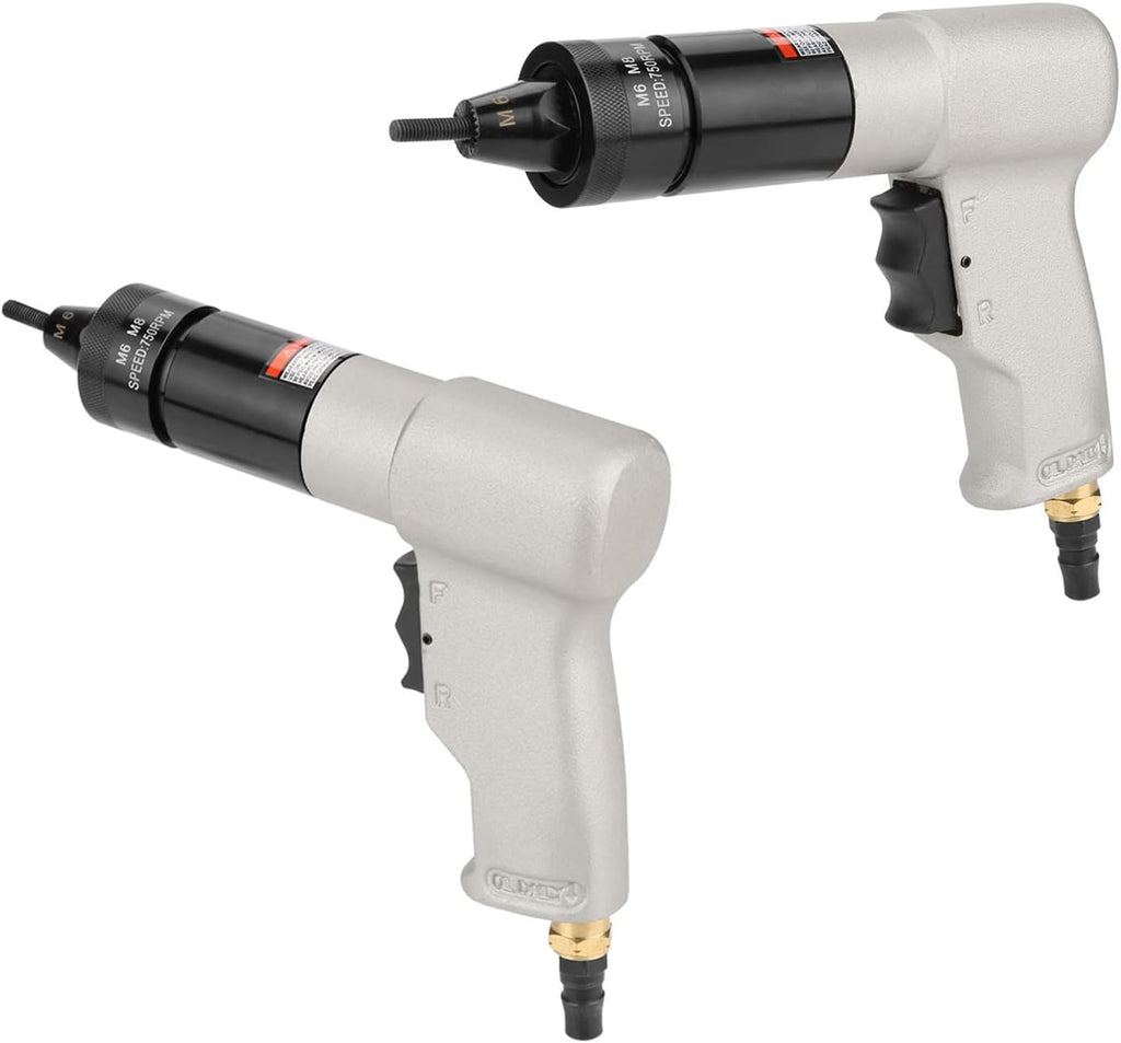 Air Rivet Gun, Metal 1/4 Inlet Port Pneumatic Riveting Gun Pull Nut Automatic Air Riveter Nut Gun Tool 220x180mm (M6/M8 KP-7322)