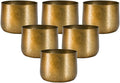 Serene Spaces Living Antique Brass Look Gold Hammered Pots, Indoor Planter Pot, Decorative Accent for Potted Plants, Gold Flower Vase for Wedding, 7' Diameter and 5.25' Tall, Pack of 6