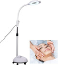 Magnifying Glass,Magnifier Floor Standing Magnifying Lamp Adjustable Swivel Arm 8X Magnifier Lamp Light for Skincare Beauty Manicure Tattoo Salon Spa with Rolling Floor Stand