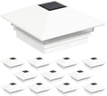 GreenLighting 12 Pack Gala Solar LED Post Lights Post Cap Slim Light for 4x4 Nominal Wood Posts (White)