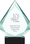 Crown Awards Personalized Crystal Trophy, 13' Engraved Legacy Jade Crystal Award Prime