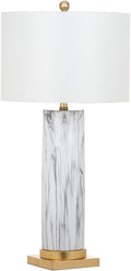 SAFAVIEH Lighting Collection Sonia Modern Black/ White Faux Marble 31-inch Bedroom Living Room Home Office Desk Nightstand Table Lamp Set of 2 (LED Bulbs Included)