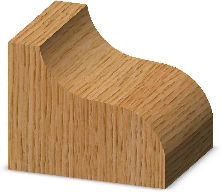 Whiteside 3296 Table Edge Traditional Router Bit: 1 Inch Profile Width, 2-1/2 Inch Large Diameter, 3/4 Inch Cutting Length, 1/2 Inch Shank, 2-1/2 Inch Overall Length, B3 Bearing