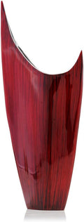 Modern Day Accents 3610 Red Acentuada Pointed, Aluminum, Glaze, Modern, Vase, Plants, Center Piece, Home, Office, Flower Arrangement, 8' L x 3' W x 18' H