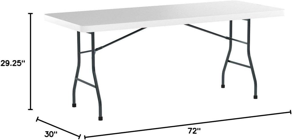 Office Star Resin Multipurpose Rectangle Folding Table for Indoor or Outdoor Use, 6 Feet Light Gray