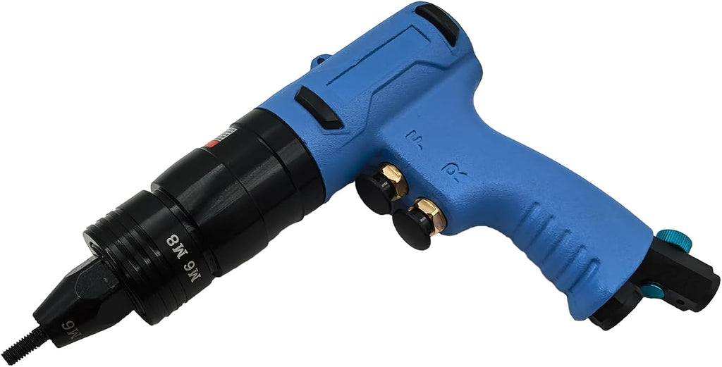 Air Rivet Nut Tool Kit, Pneumatic Pull Nut Setter with M6, M8 Mandrels for Sheet Metal Fastening Threaded Insert Installation