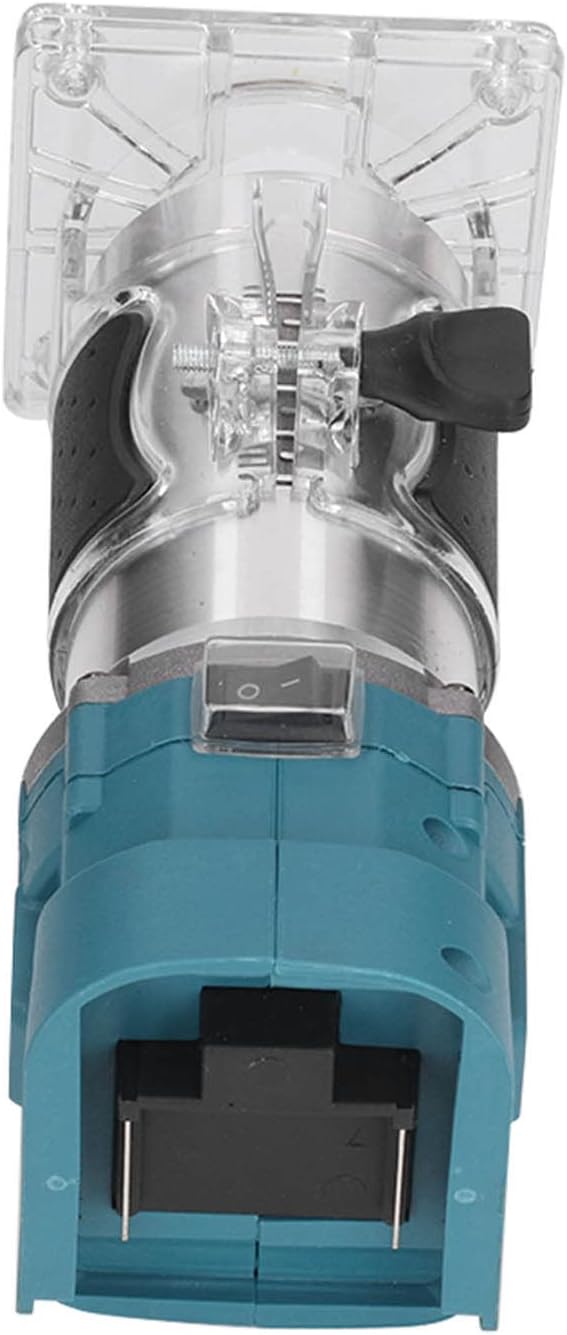 Cordless Woodworking Trimmer Router, Compact Brushless 18V Lithium Ion Battery Wood Trimming Machine, 6 Gears Speed Adjustable from 10000 to 30000 RPM, with Quick Locking System fo