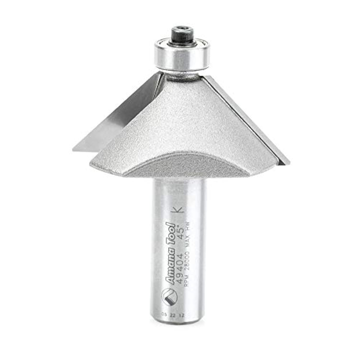 Amana Tool - 49404 Carbide Tipped Chamfer 45° x 1-31/32' Dia x 3/4 x 1/2 Shank