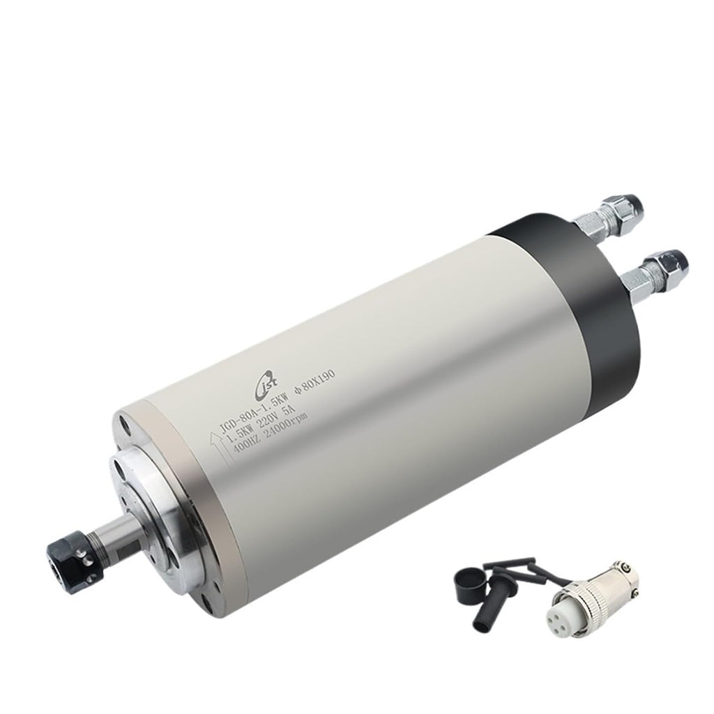 DIY Water-Cooled Motor 1.5KW ER11 Woodworking 220V 380V 4 Bearings for Router Engraving(1.5KW 220V)