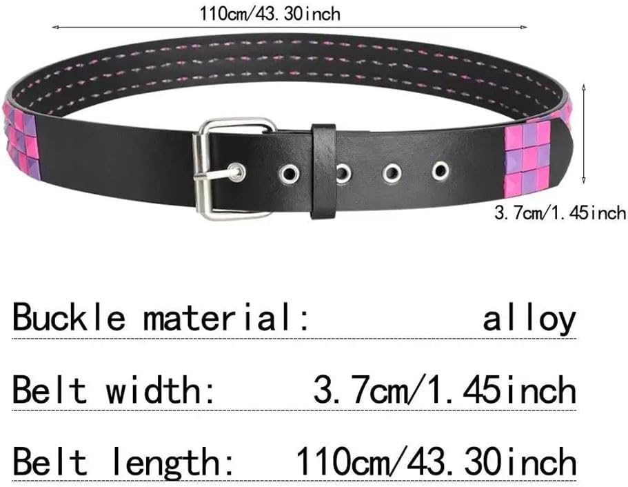 Unisex Heavy Metal Rivet Belt Punk Rock Style For Jeans Pants Streetwear
