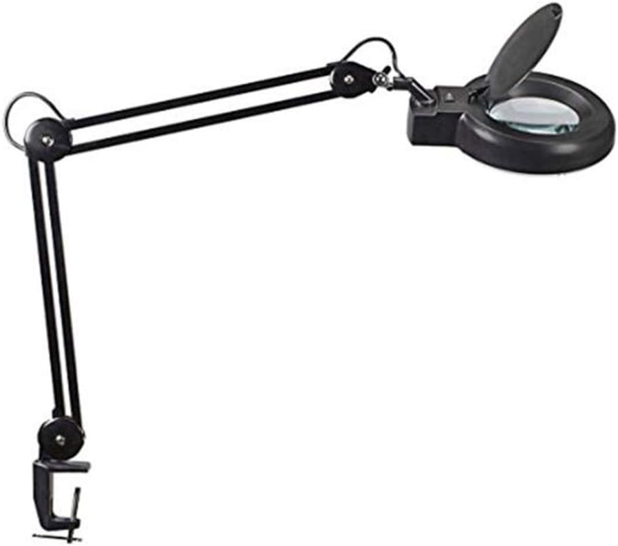 Magnifier, LED Magnifying Lamp with Clamp, 5X Super Bright Magnifier Glass Lamp, Full Spectrum Daylight Lens with Adjustable Swivel Arm Light for Desk Table Task Craft Or Work