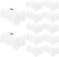 12 Pack White Tablecloths for Rectangle Tables Stain and Wrinkle Resistant Washable Polyester Tablecloth 90 x 156 Inch White Table Cloth Rectangle Table 8 Foot Rectangle Table Cloth for Wedding Party