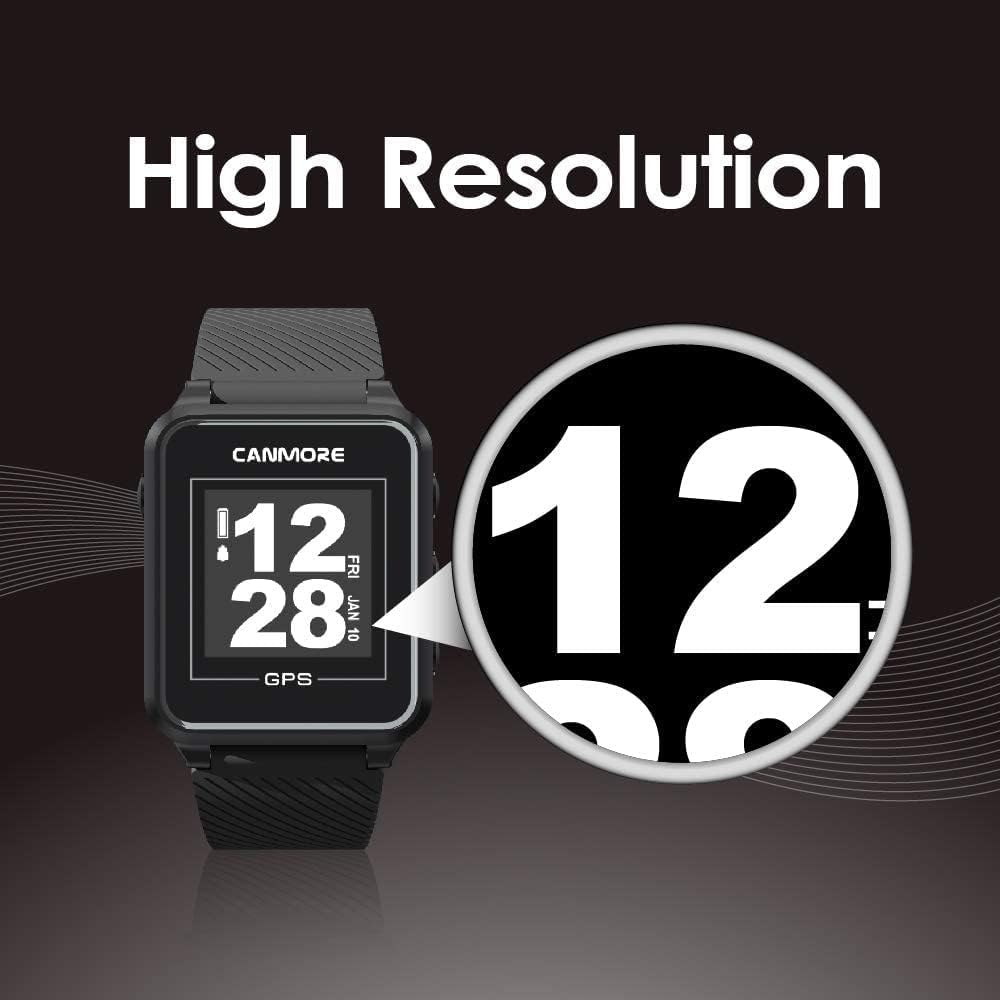 CANMORE TW353 Golf GPS Watch for Men and Women, High Contrast LCD Display, Free Update Over 41,000 Preloaded Courses Worldwide, Lightweight Essential Golf Accessory for Golfers, Black/Gray