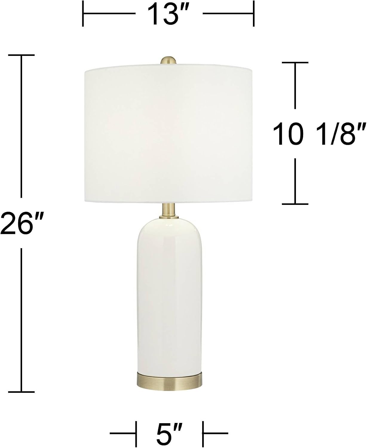 360 Lighting Draper 26' High Modern Coastal Table Lamps Set of 2 White Ceramic Fabric Shade Living Room Bedroom Bedside Nightstand House Office Home Reading Kitchen Entryway Console Family