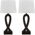 Signature Design by Ashley Markellton Modern 29.25' Polyresin Table Lamp, Set of 2, Black